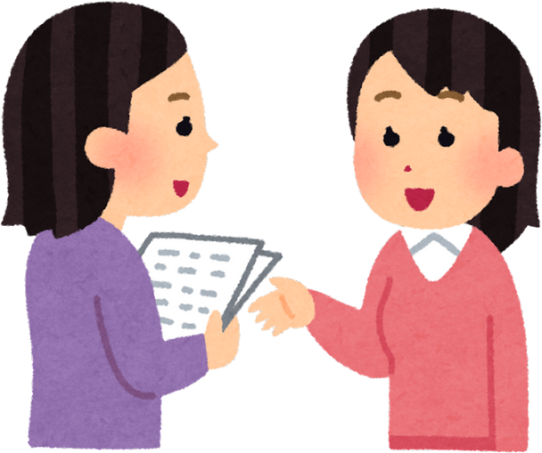 Illustration of Two Women Discussing a Document