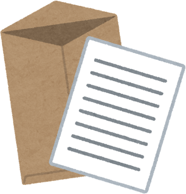 Illustration of Envelope and Stacked Documents